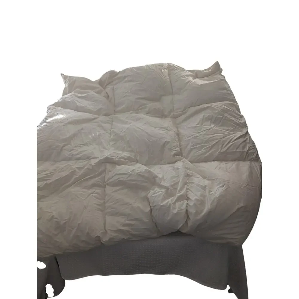 LUXE 100% WHITE GOOSE DOWN, CREAM COMFORTER! SUPER PUFFY & COMFY! SIZE FULL